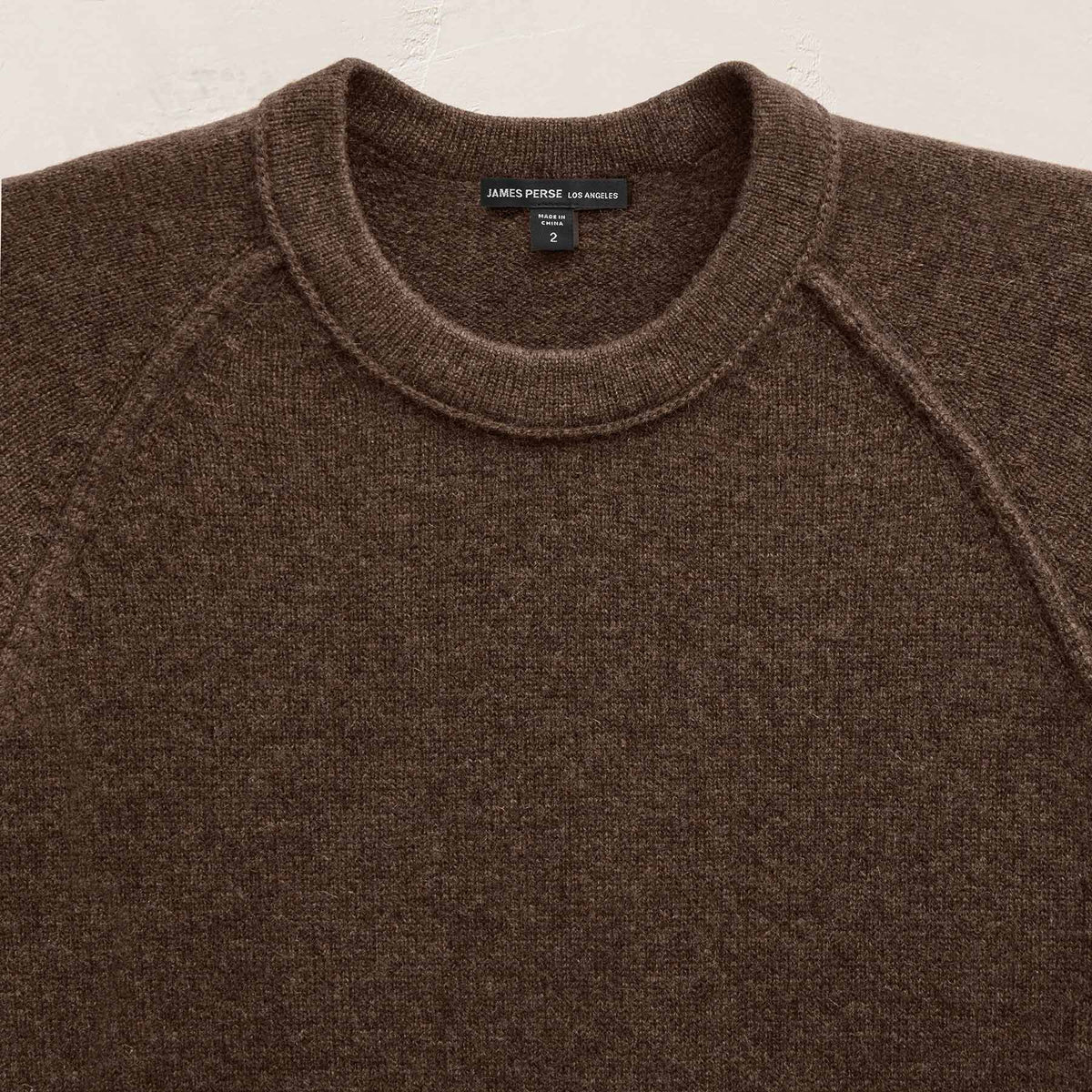 Recycled Cashmere Raglan Crew in Porcupine | James Perse Los Angeles