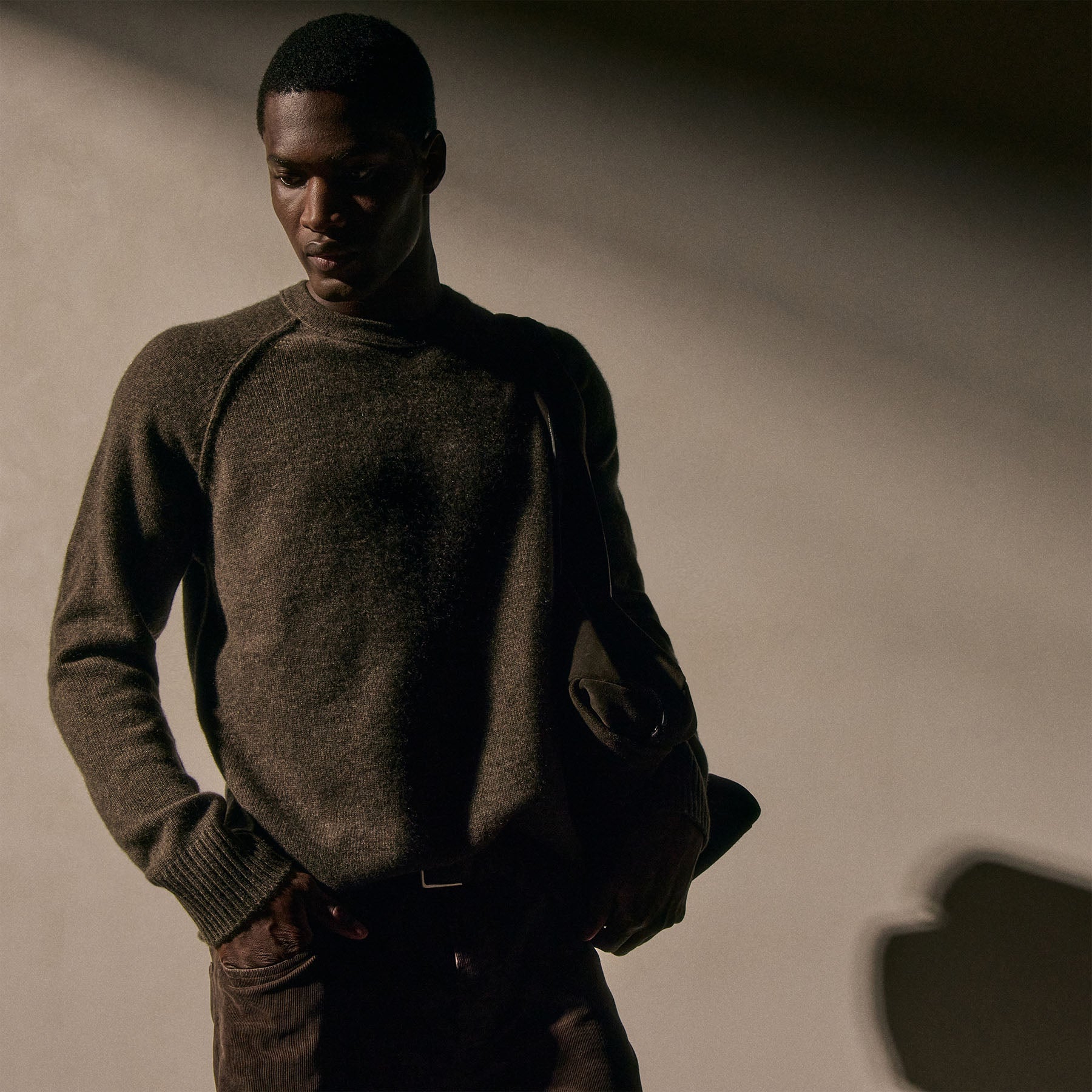 Recycled Cashmere Crew Sweater - Porcupine | James Perse Los Angeles