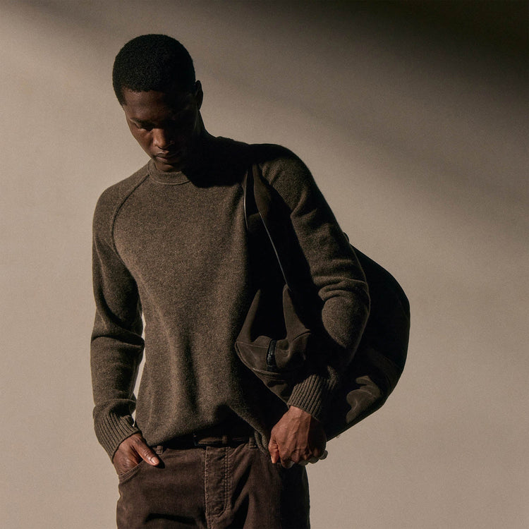 Recycled Cashmere Raglan Crew in Porcupine | James Perse Los Angeles