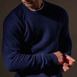 Recycled Cashmere Raglan Crew  in Royal Blue | James Perse Los Angeles