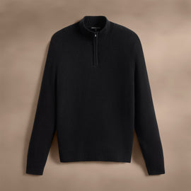 Recycled Cashmere Half Zip in Black | James Perse Los Angeles