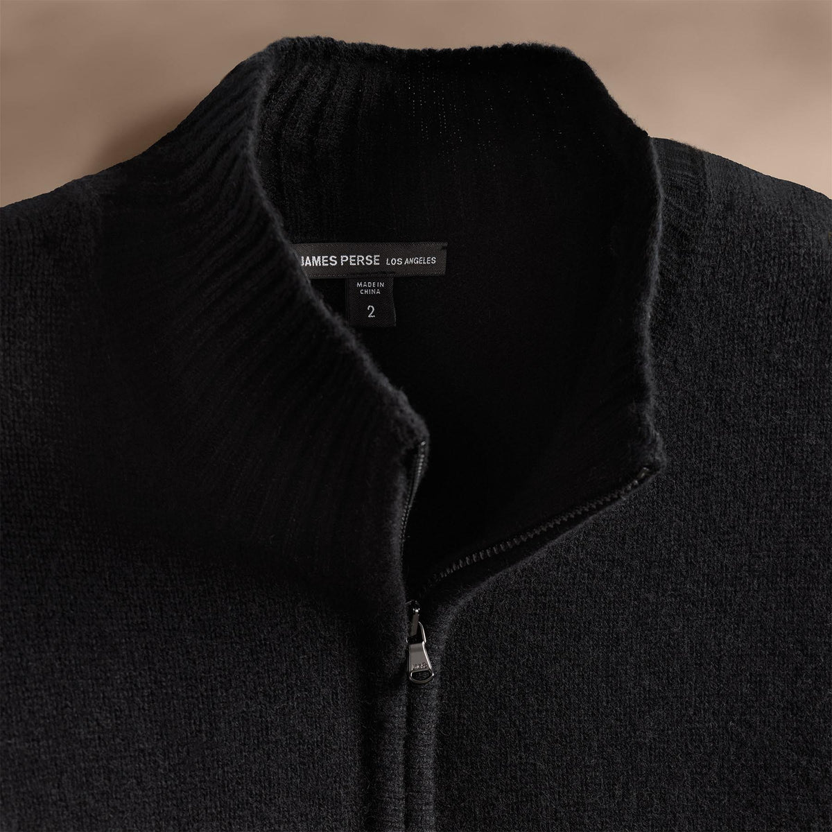 Recycled Cashmere Half Zip in Black | James Perse Los Angeles