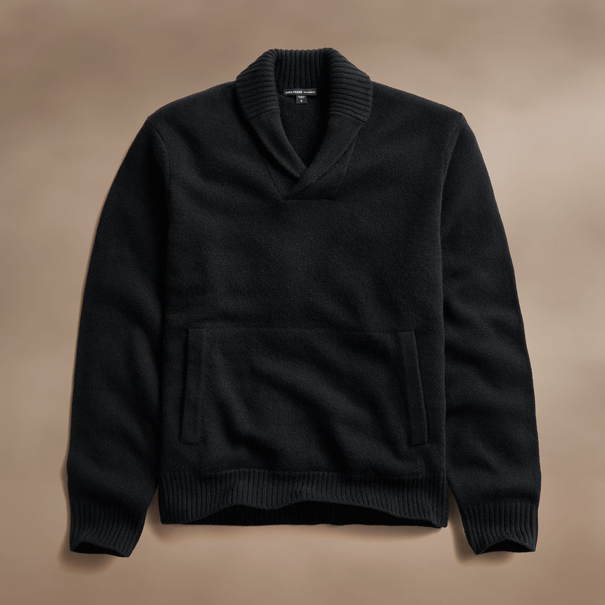 Rec Cashmere Shawl Collar Pullover in Black | James Perse Los Angeles