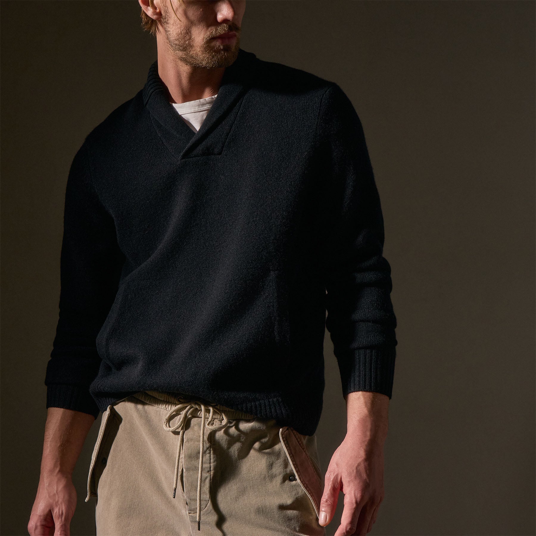 Cashmere Shawl Collar Pullover