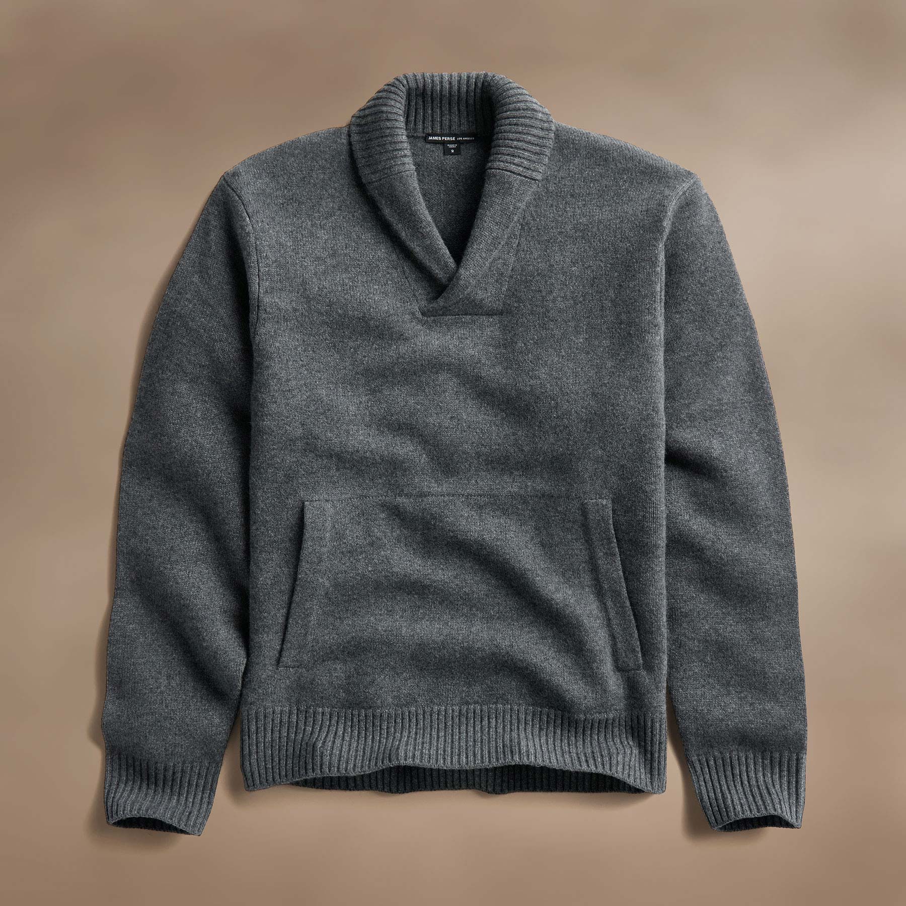 Rec Cashmere Shawl Collar Pullover in Flannel | James Perse Los Angeles