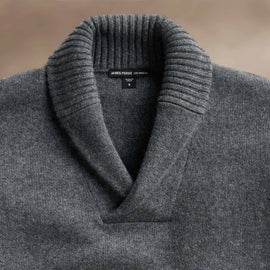 Rec Cashmere Shawl Collar Pullover in Flannel | James Perse Los Angeles