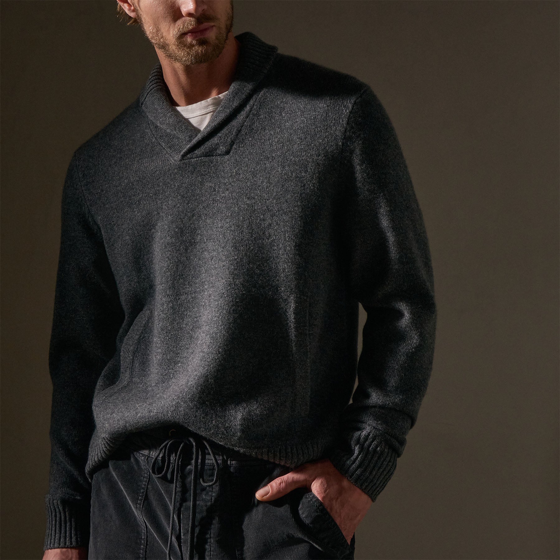 Cashmere Shawl Collar Pullover