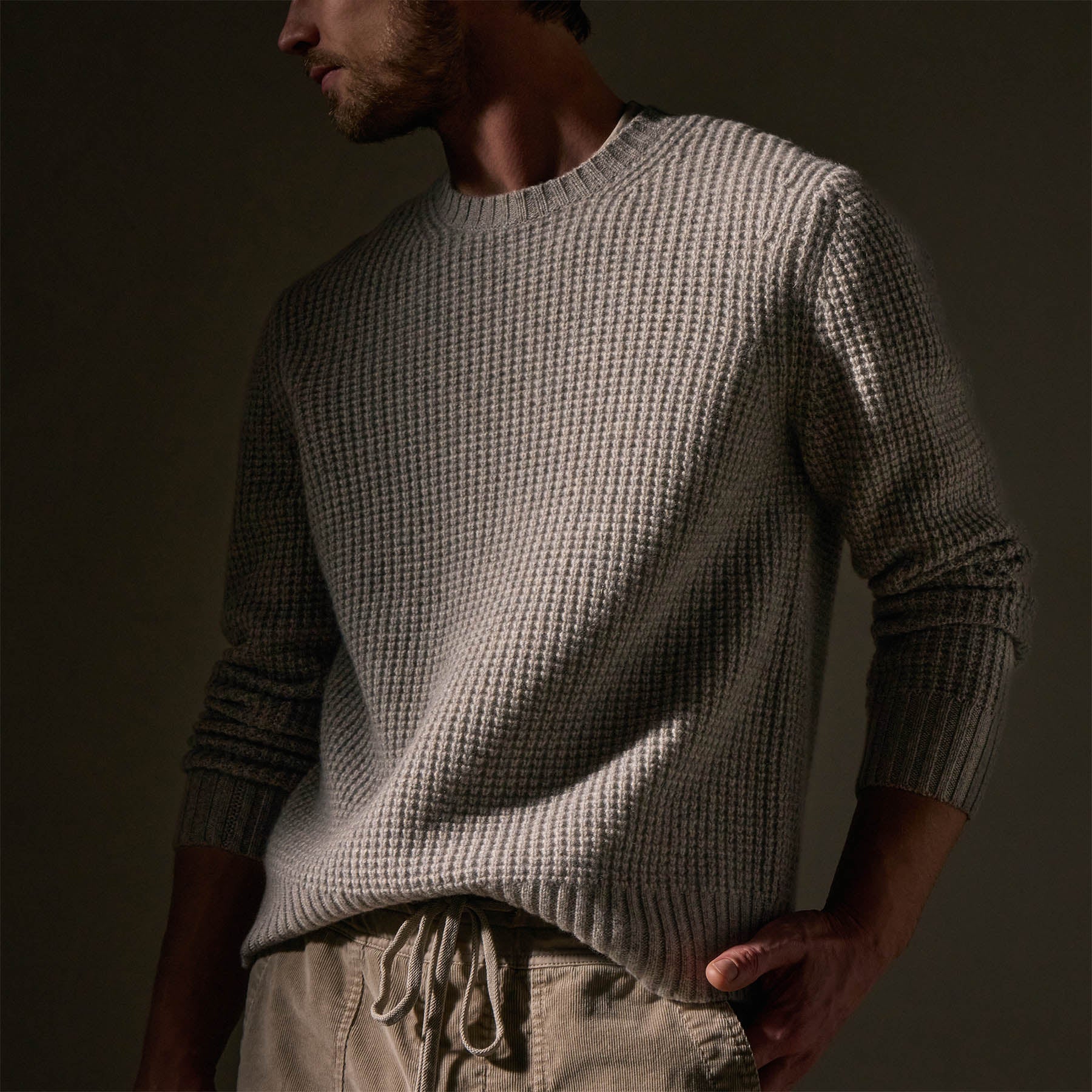 Waffle Knit Sweater in Overcast | James Perse Los Angeles