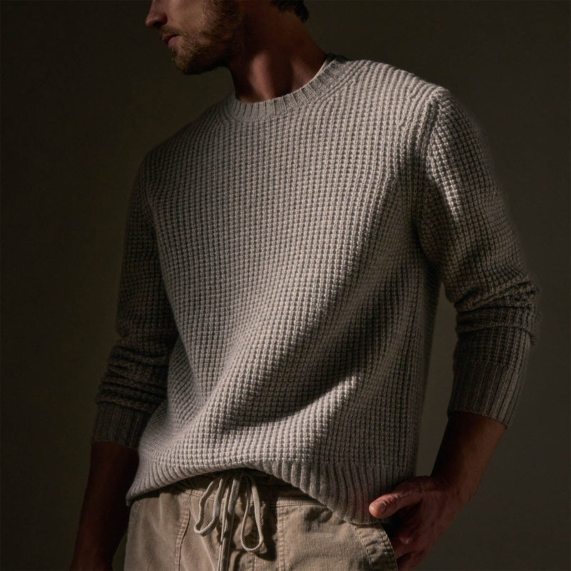Waffle Knit Sweater in Overcast | James Perse Los Angeles