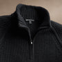 Waffle Half Zip in Black | James Perse Los Angeles