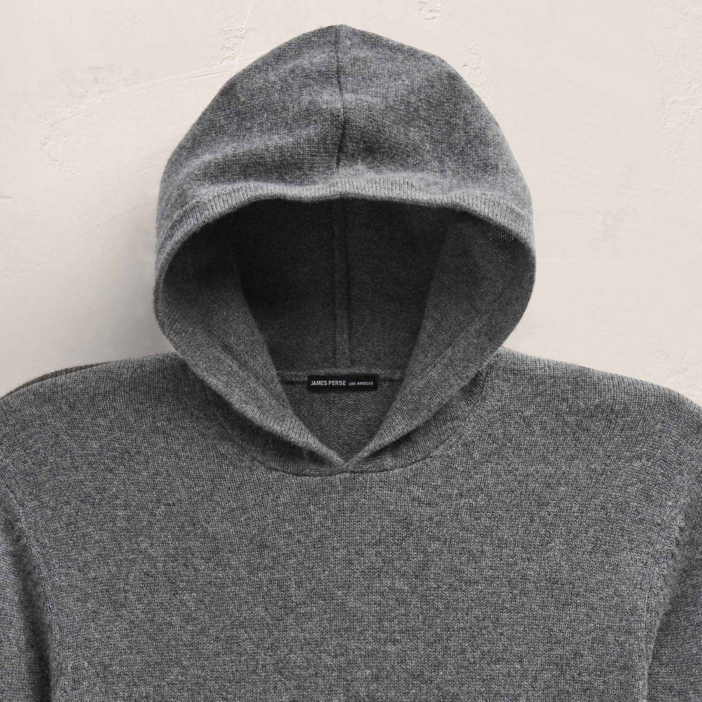 Recycled Cashmere Hooded Pullover in Flannel | James Perse Los Angeles FLAT