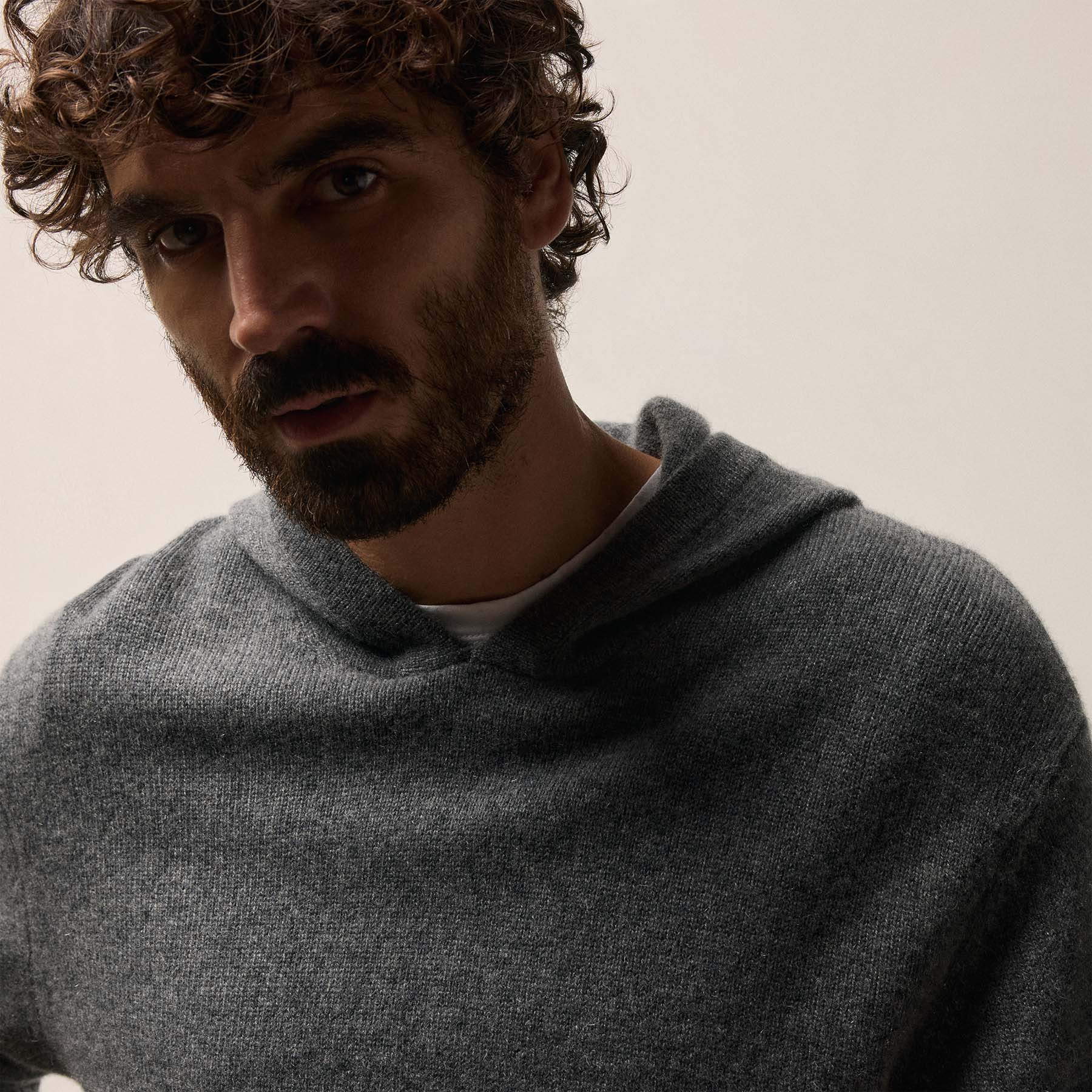 Recycled Cashmere Hooded Pullover In Flannel | James Perse Los Angeles