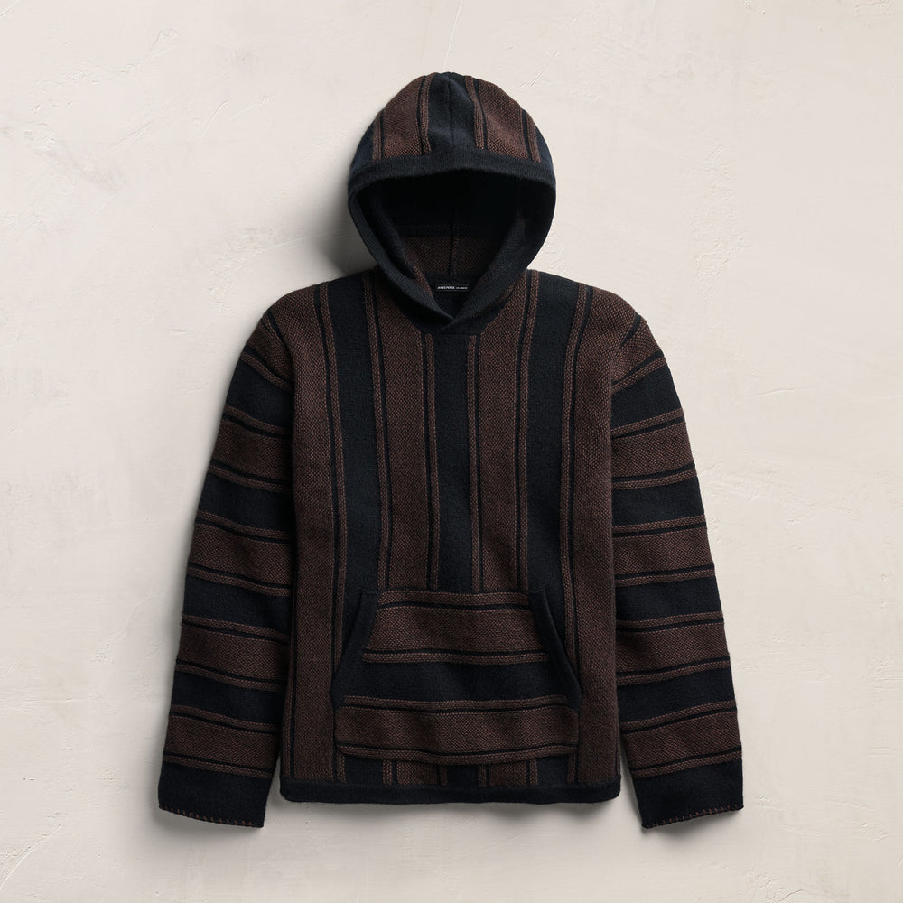 Stripe Poncho In Updated Body - Black/Bark | James Perse Los Angeles