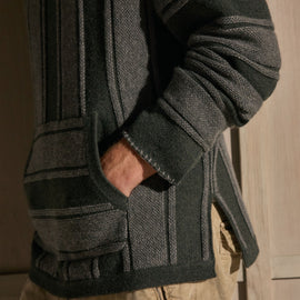 Recycled Cashmere Relaxed Poncho - Pine/Charcoal