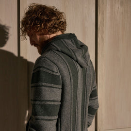 Recycled Cashmere Relaxed Poncho - Pine/Charcoal