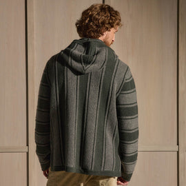 Recycled Cashmere Relaxed Poncho - Pine/Charcoal