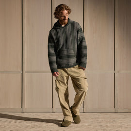 Recycled Cashmere Relaxed Poncho - Pine/Charcoal