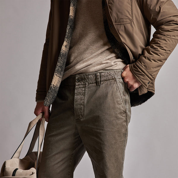 Rigid Canvas Work Pant in Army Green Pigment | James Perse Los Angeles