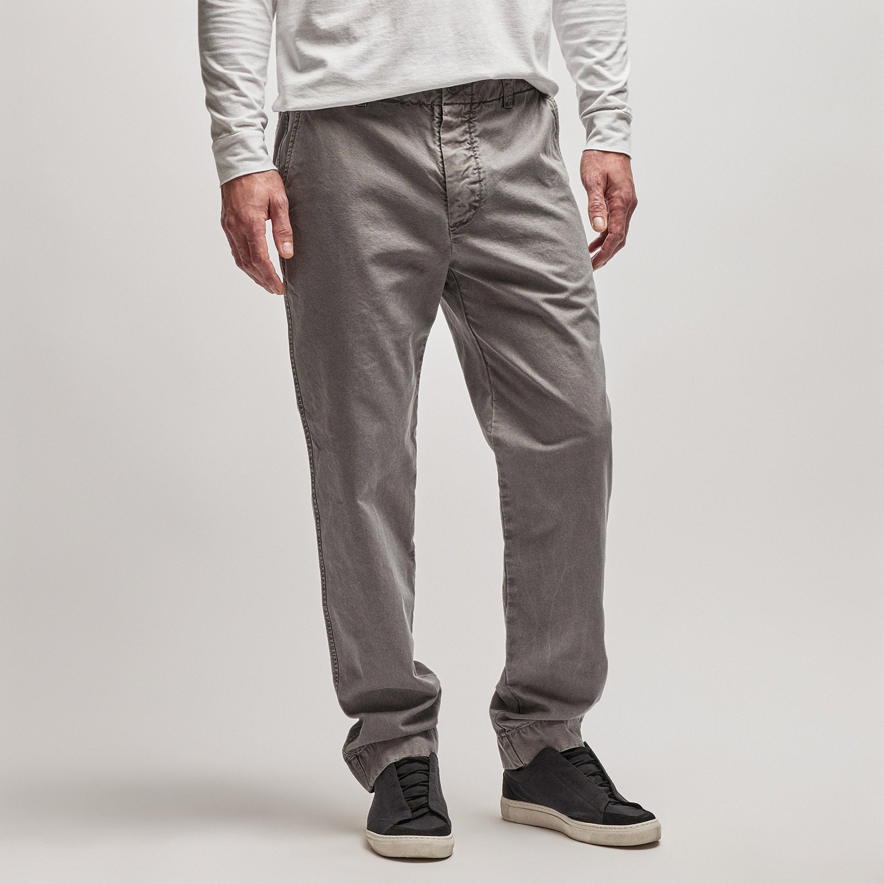 Rigid Canvas Work Pant in Silver Grey Pigment | James Perse Los Angeles