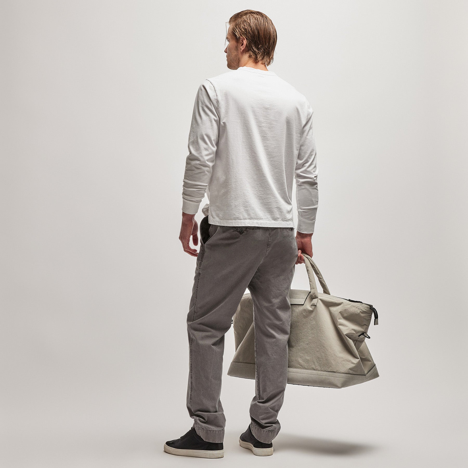 Rigid Canvas Work Pant in Silver Grey Pigment | James Perse Los Angeles
