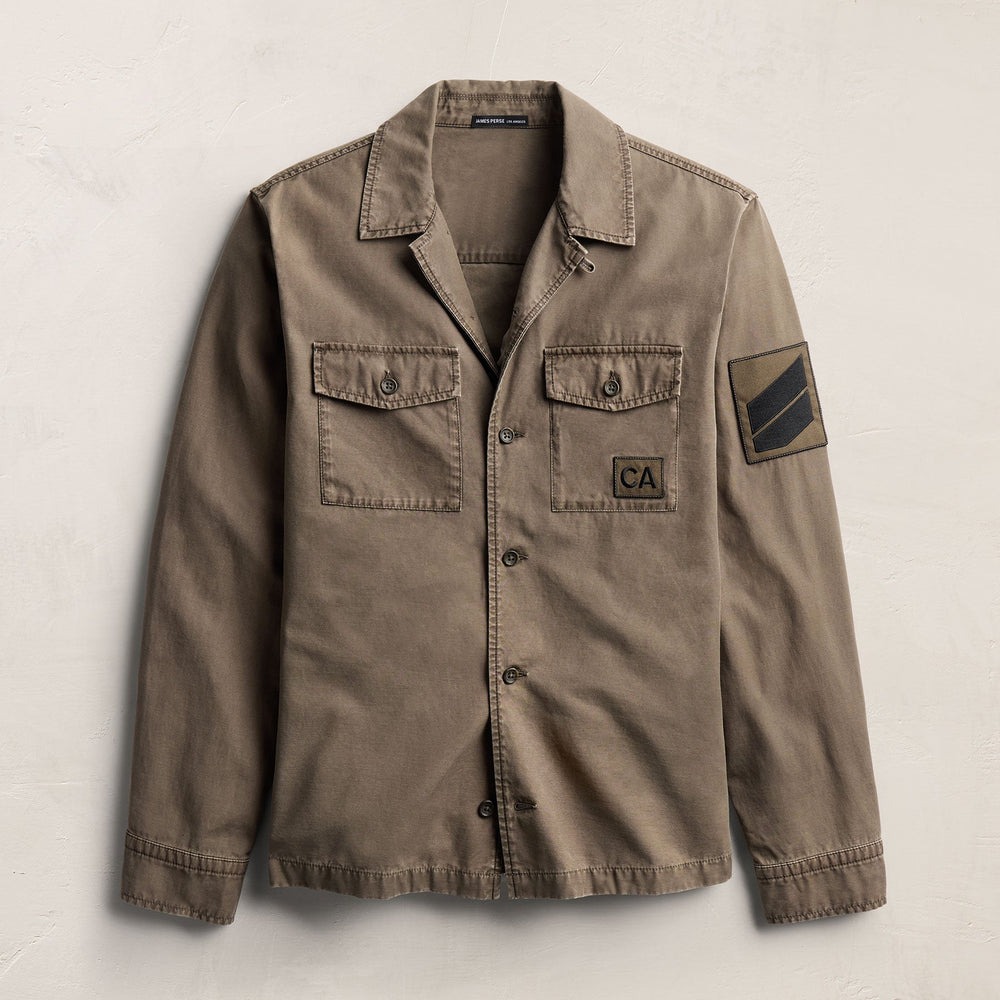 Reverse Cotton Twill Utility Shirt in Stag Pigment | James Perse Los Angeles
