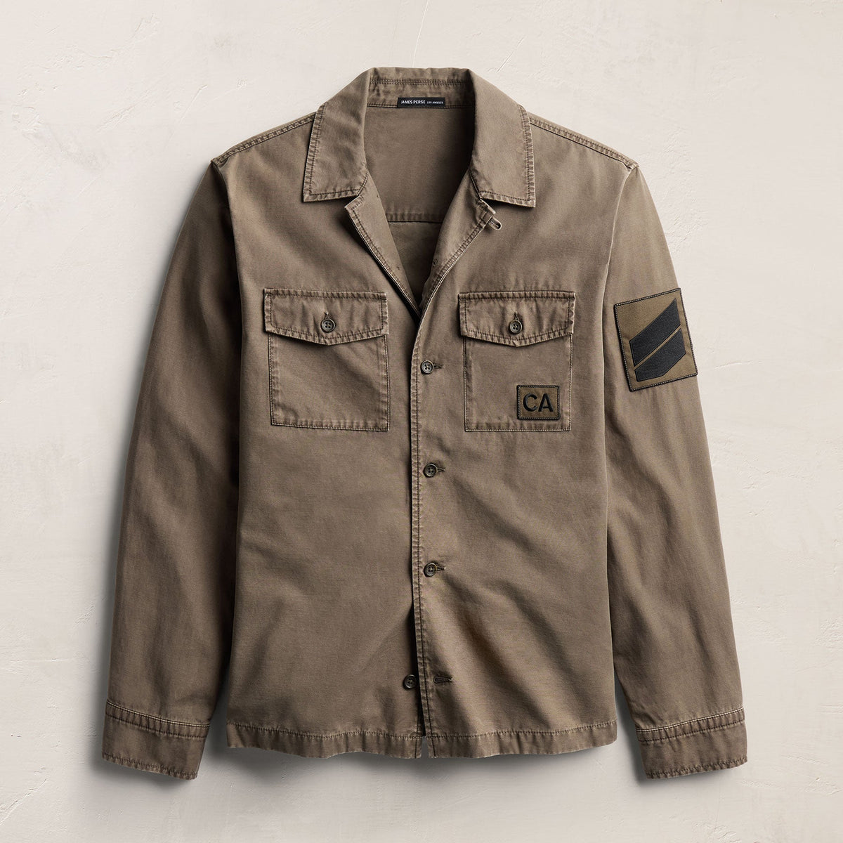 Reverse Cotton Twill Utility Shirt in Stag Pigment | James Perse Los Angeles