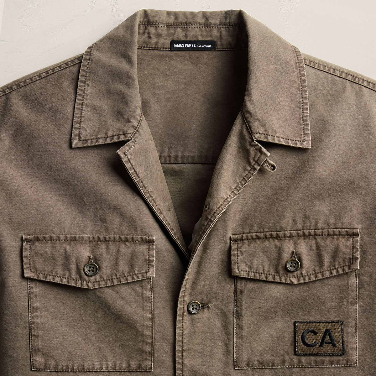 Reverse Cotton Twill Utility Shirt in Stag Pigment | James Perse Los Angeles