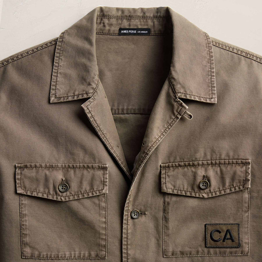 Reverse Cotton Twill Utility Shirt in Stag Pigment | James Perse Los Angeles