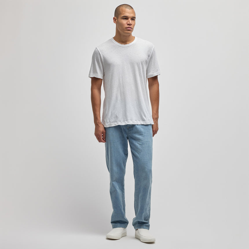 Recycled Cotton Jersey Crew in White | James Perse Los Angeles