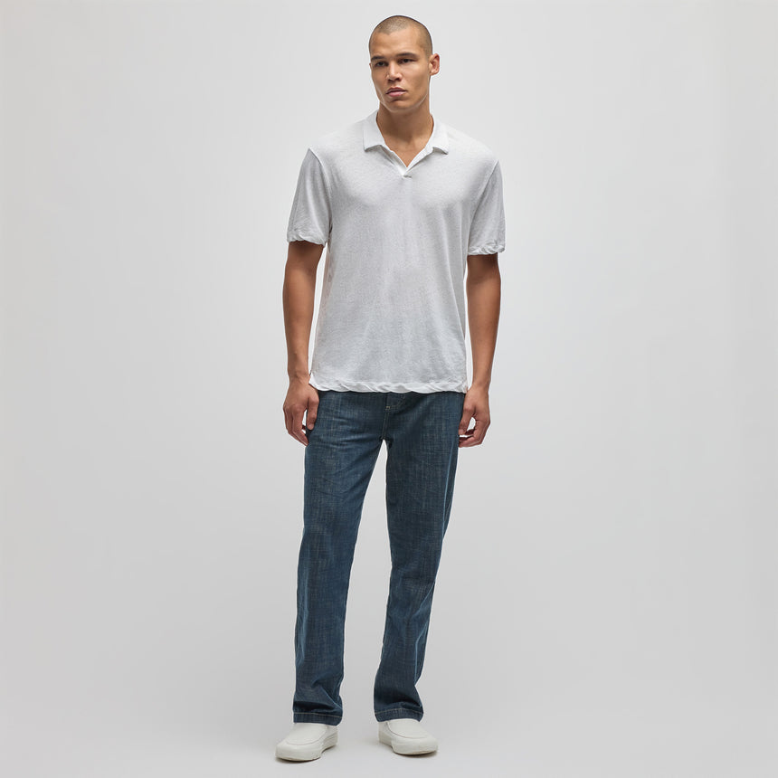 Recycled Cotton Jersey Polo in White | James Perse Los Angeles