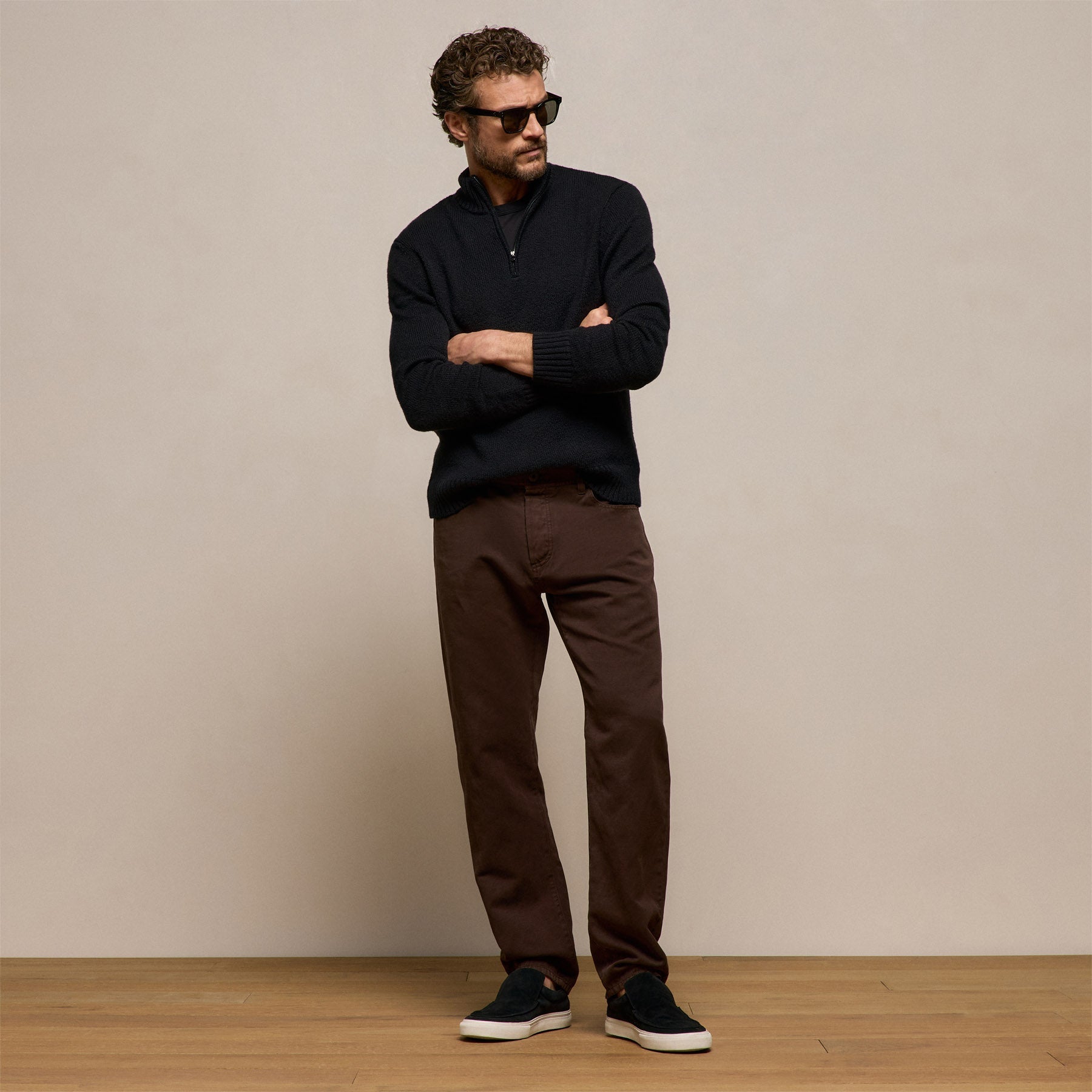 Classic Cotton Linen Twill Pant in Bark Pigment | James Perse Los Angeles