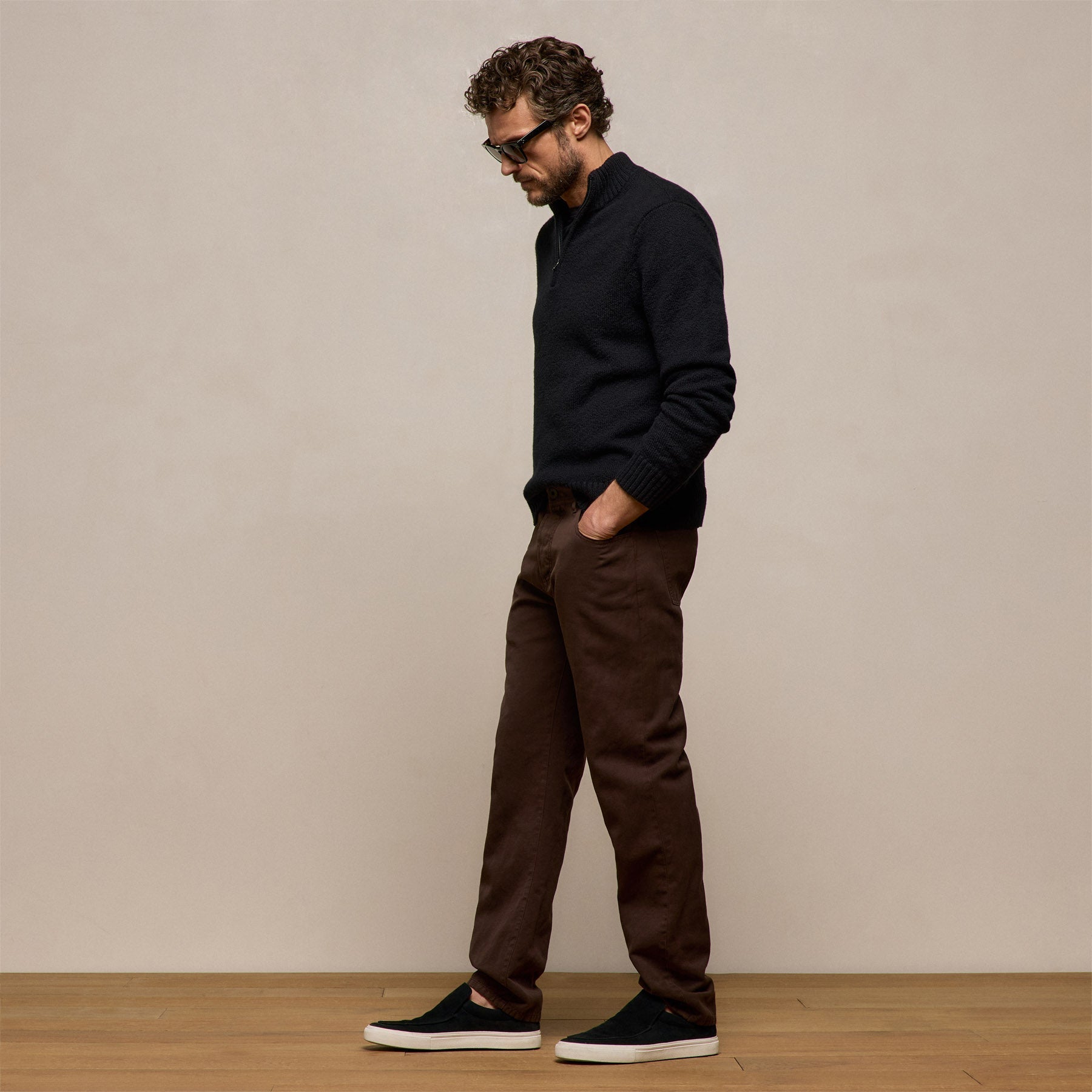 Classic Cotton Linen Twill Pant in Bark Pigment | James Perse Los Angeles