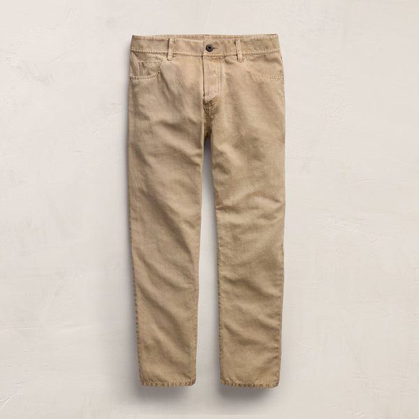 Classic Cotton Linen Twill Pant in Light Khaki Pigment | James Perse Los Angeles