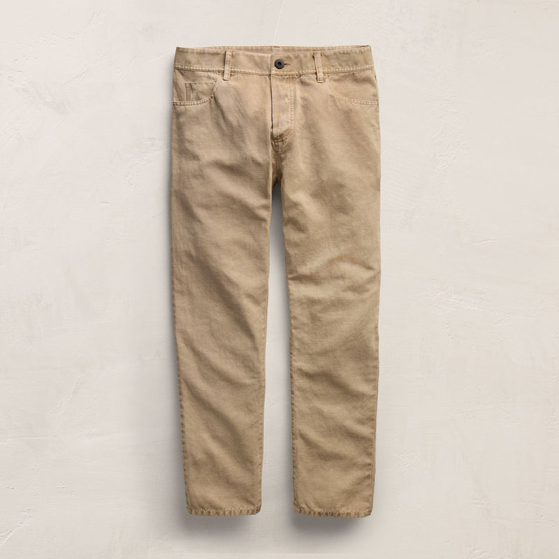 Classic Cotton Linen Twill Pant in Light Khaki Pigment | James Perse Los Angeles
