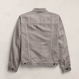 Cotton Linen Twill Trucker Jacket in Fog Pigment | James Perse Los Angeles