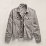 Cotton Linen Twill Trucker Jacket in Fog Pigment | James Perse Los Angeles