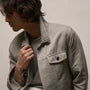 Cotton Linen Twill Trucker Jacket in Fog Pigment | James Perse Los Angeles