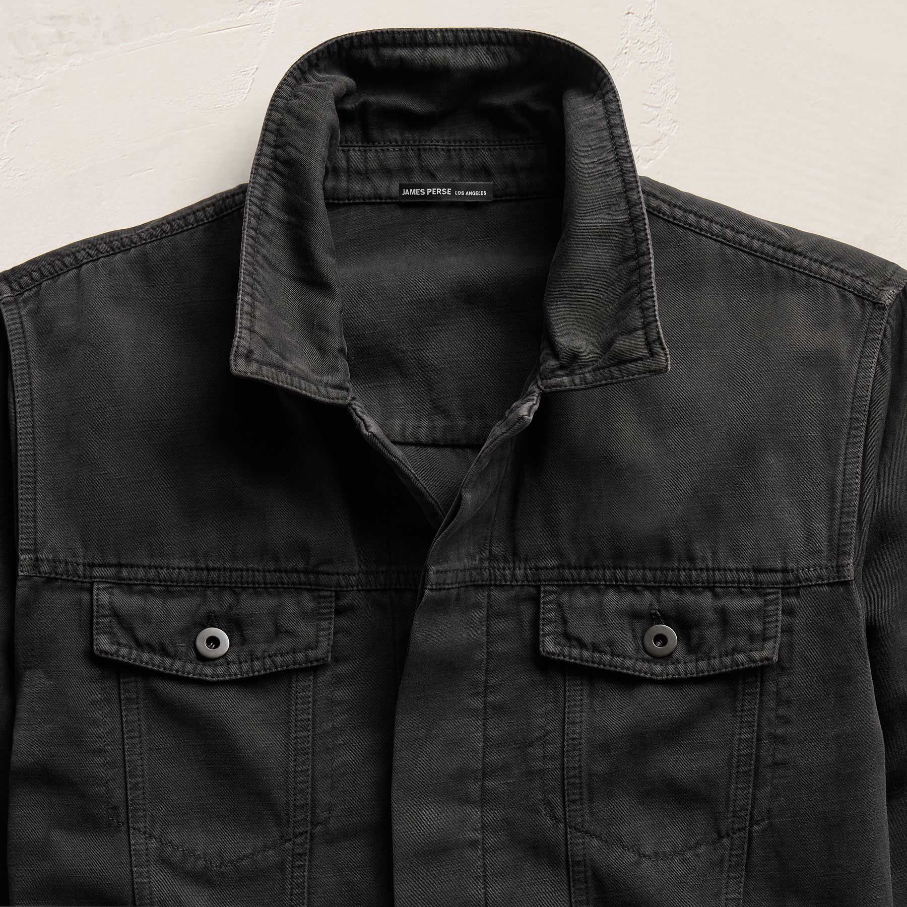 Cotton Linen Twill Trucker Jacket in Magma Pigment | James Perse Los Angeles
