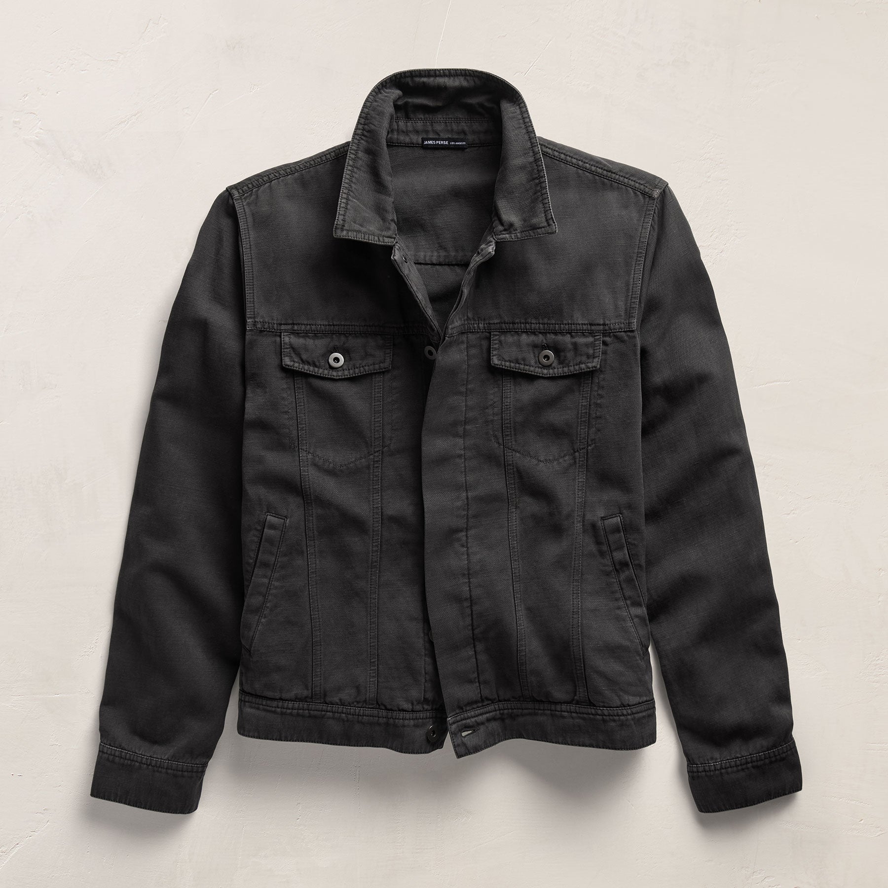 Cotton Linen Twill Trucker Jacket in Magma Pigment | James Perse Los Angeles