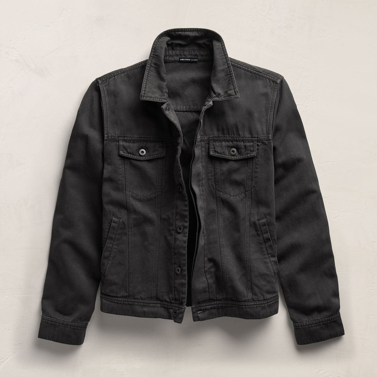 Cotton Linen Twill Trucker Jacket in Magma Pigment | James Perse Los Angeles