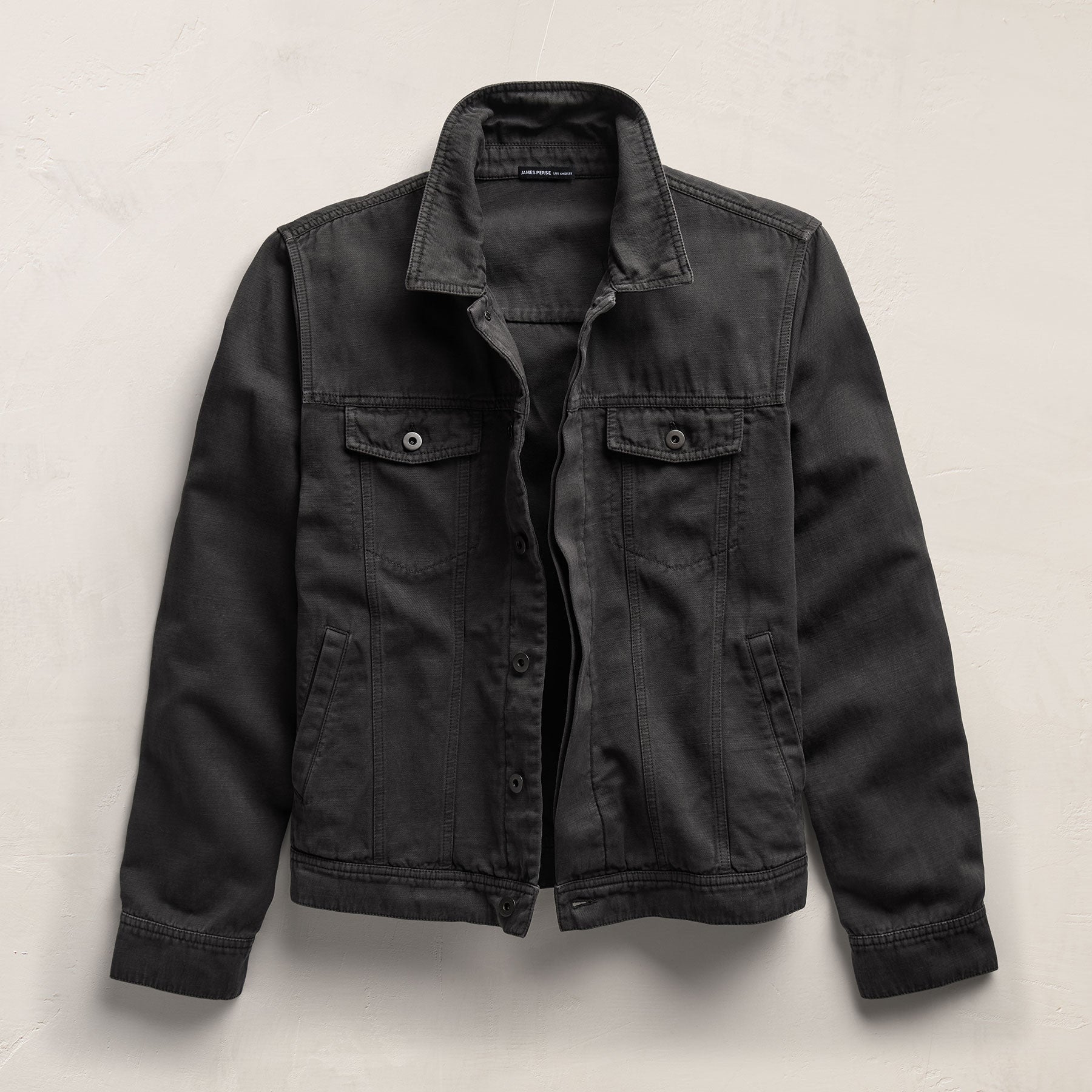 Cotton Linen Twill Trucker Jacket in Magma Pigment | James Perse Los Angeles