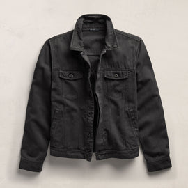 Cotton Linen Twill Trucker Jacket in Magma Pigment | James Perse Los Angeles