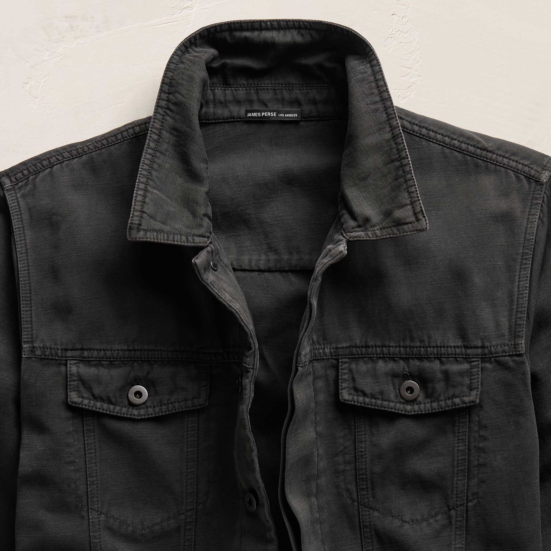 Cotton Linen Twill Trucker Jacket in Magma Pigment | James Perse Los Angeles
