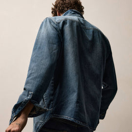 Denim Shirt Jacket in Medium Wash | James Perse Los Angeles