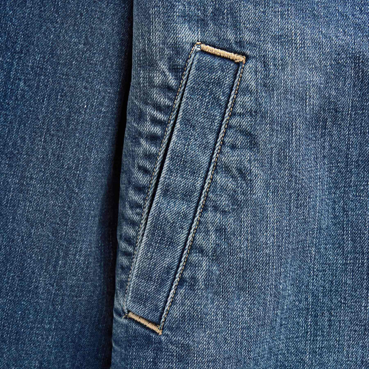 Denim Shirt Jacket in Medium Wash | James Perse Los Angeles