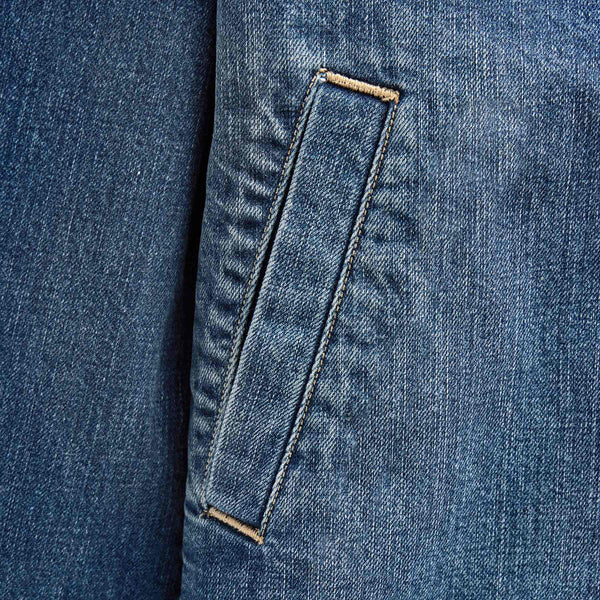 Denim Shirt Jacket in Medium Wash | James Perse Los Angeles FLAT