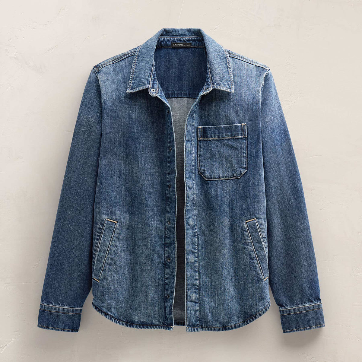 Denim Shirt Jacket in Medium Wash | James Perse Los Angeles