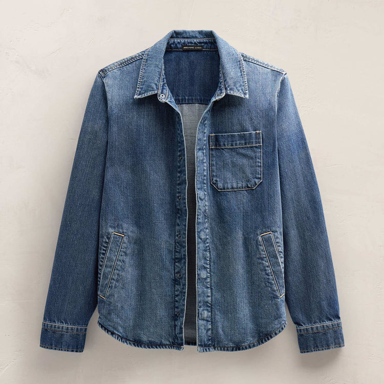 Denim Shirt Jacket in Medium Wash | James Perse Los Angeles