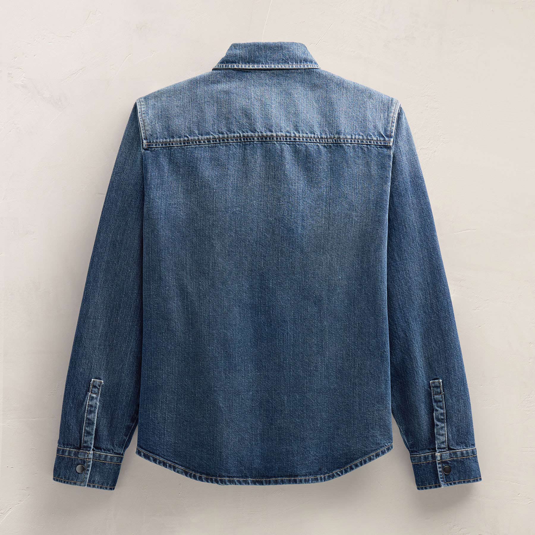 Denim Shirt Jacket in Medium Wash | James Perse Los Angeles FLAT