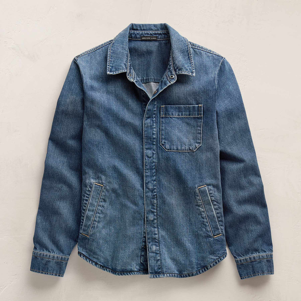 Denim Shirt Jacket in Medium Wash | James Perse Los Angeles